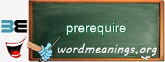 WordMeaning blackboard for prerequire